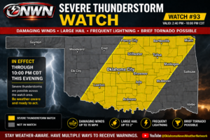 ⚠️ SEVERE THUNDERSTORM WATCH – ONWN SUMMARY